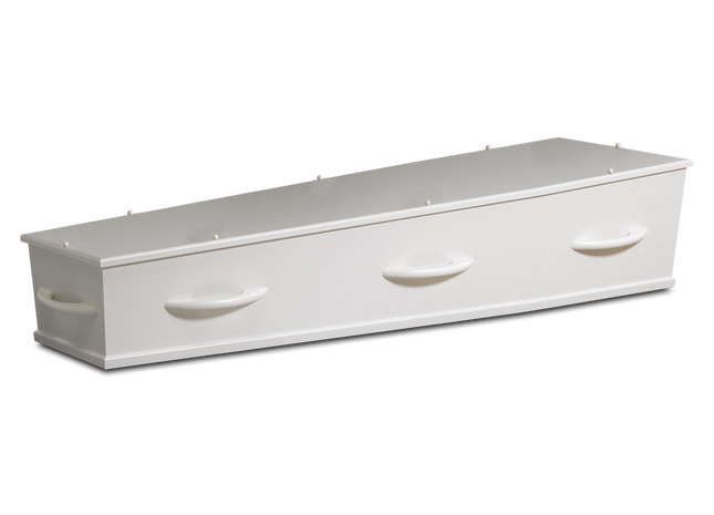 Uitvaartkist Wit Gelakt 1x Verlengd