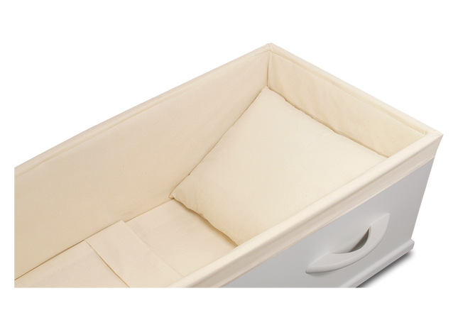 Uitvaartkist Wit Gelakt 1x Verlengd en verbreed