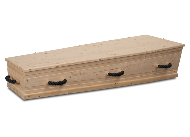 Uitvaartkist Massief Vurenhout (Touw)