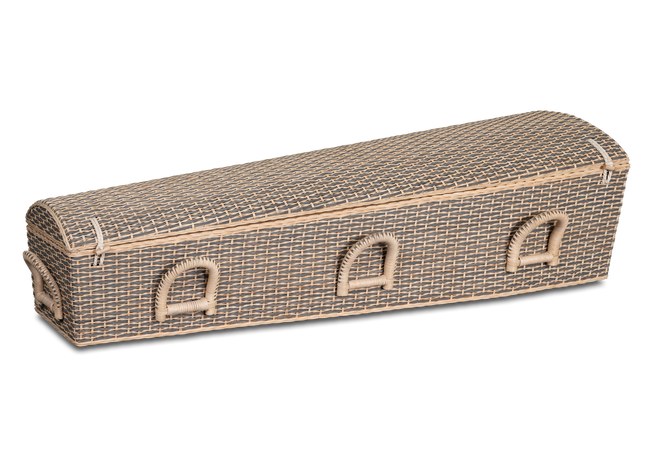 Rieten Uitvaartmand Pitriet Grijs